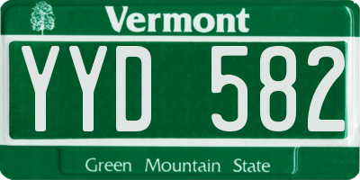 VT license plate YYD582