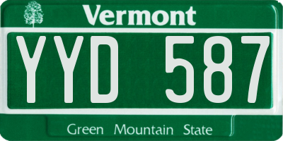 VT license plate YYD587