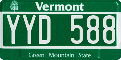 VT license plate YYD588