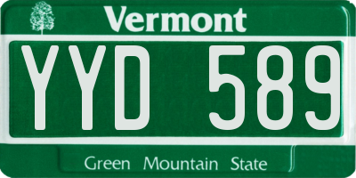 VT license plate YYD589