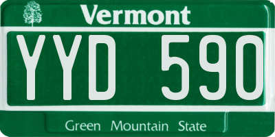 VT license plate YYD590