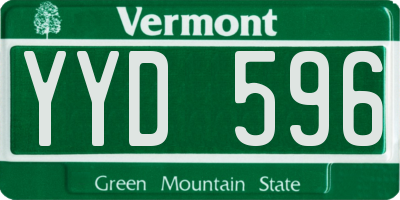 VT license plate YYD596