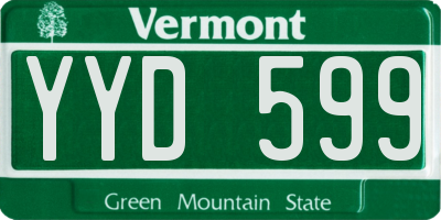 VT license plate YYD599