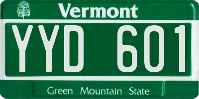 VT license plate YYD601