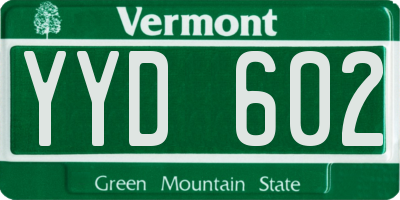 VT license plate YYD602