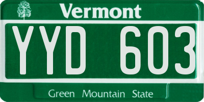 VT license plate YYD603