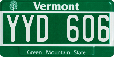 VT license plate YYD606