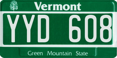 VT license plate YYD608