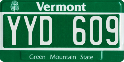 VT license plate YYD609