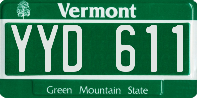 VT license plate YYD611