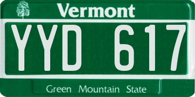 VT license plate YYD617
