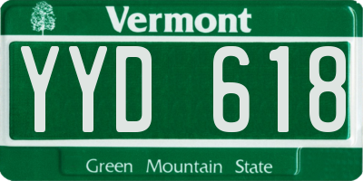VT license plate YYD618