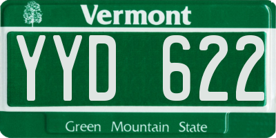 VT license plate YYD622