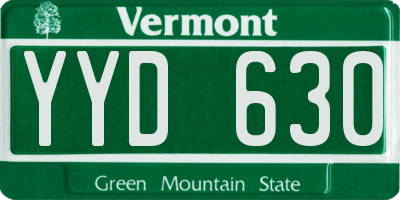 VT license plate YYD630