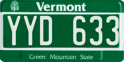 VT license plate YYD633