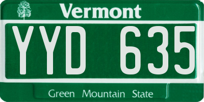 VT license plate YYD635