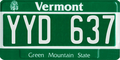 VT license plate YYD637