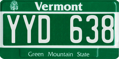 VT license plate YYD638