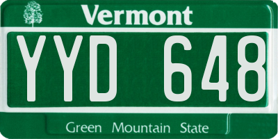 VT license plate YYD648