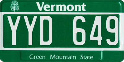 VT license plate YYD649