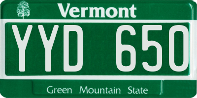 VT license plate YYD650