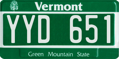 VT license plate YYD651