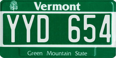 VT license plate YYD654