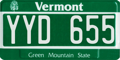 VT license plate YYD655