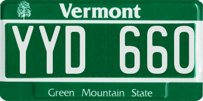 VT license plate YYD660