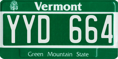 VT license plate YYD664