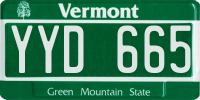 VT license plate YYD665