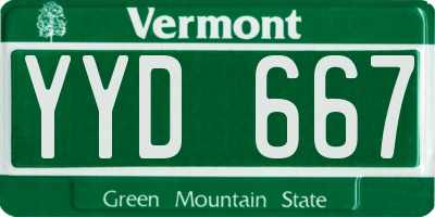 VT license plate YYD667