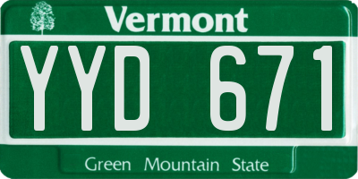 VT license plate YYD671