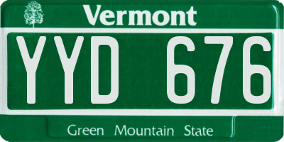 VT license plate YYD676