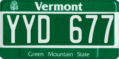 VT license plate YYD677