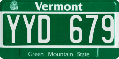 VT license plate YYD679