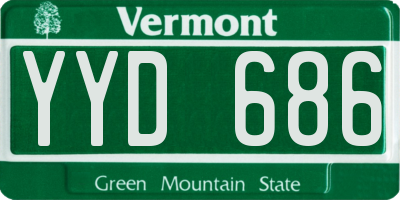 VT license plate YYD686