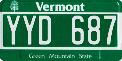 VT license plate YYD687
