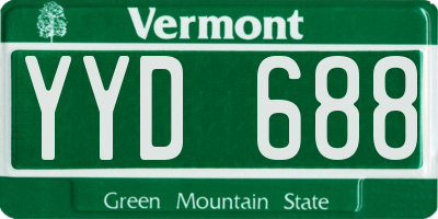 VT license plate YYD688
