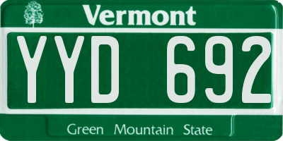 VT license plate YYD692
