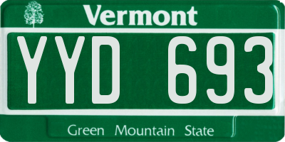 VT license plate YYD693