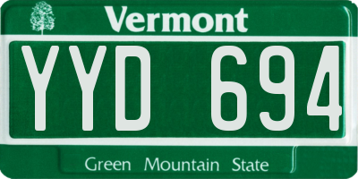 VT license plate YYD694
