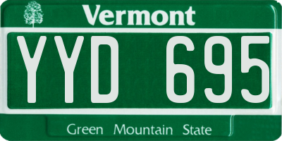 VT license plate YYD695
