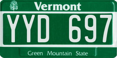 VT license plate YYD697