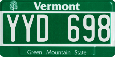 VT license plate YYD698