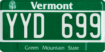 VT license plate YYD699