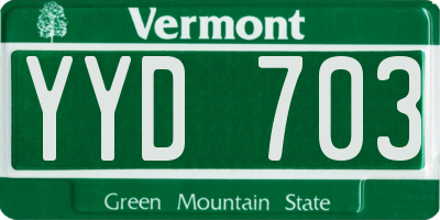 VT license plate YYD703