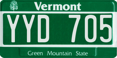 VT license plate YYD705