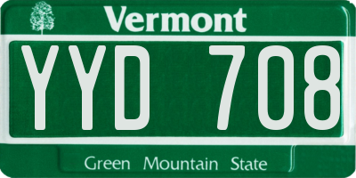 VT license plate YYD708