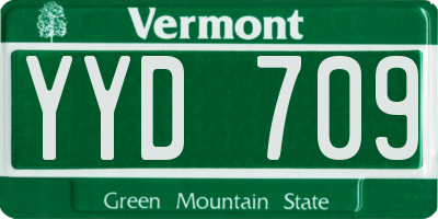 VT license plate YYD709